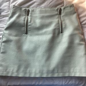blue zip front skirt